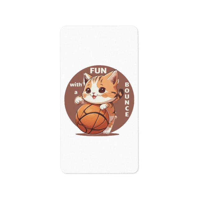 Etiqueta baloncesto gatito (Frente)