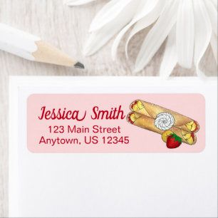 Etiqueta Banana Fresa Crêpes Cocina francesa Creta