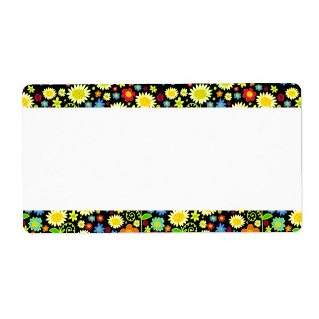 Etiqueta Banda central - Flores de primavera (Frente)