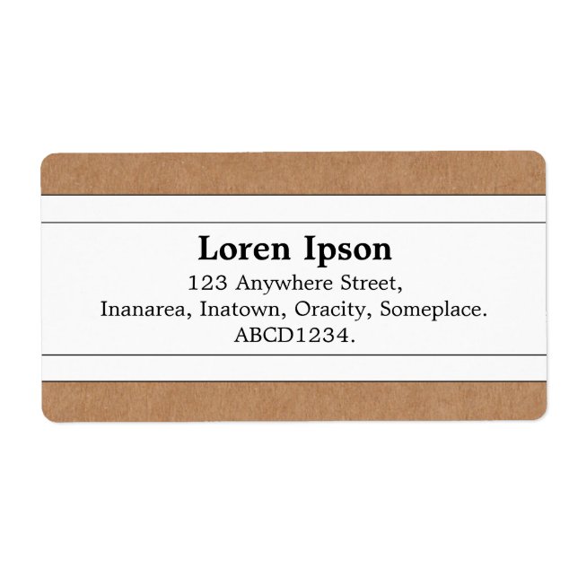 Etiqueta Banda central II - Caja de cartón (Frente)