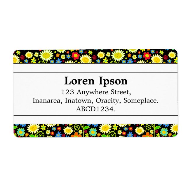 Etiqueta Banda central II - Flores de primavera (Frente)