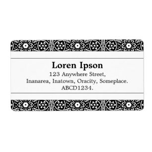 Etiqueta Banda central II - Flores geométricas