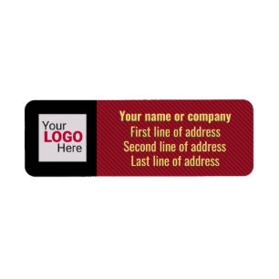 Etiqueta Banda diagonal profesional: rojo, negro y oro