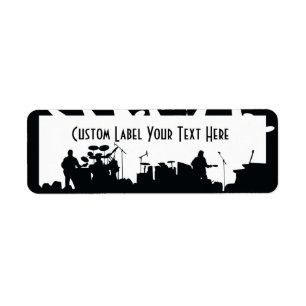 Etiqueta Banda En Escenario Concierto Silhouette B&W