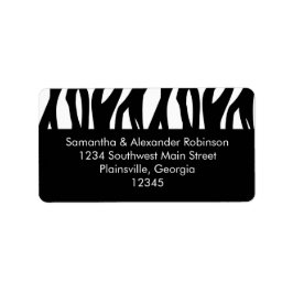 Etiqueta Banda modernista blanca y negra