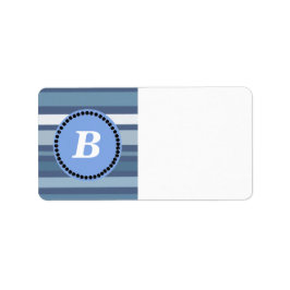 Etiqueta Bandas azules con monograma
