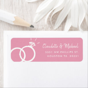 Etiqueta Bandas bodas + Script   Rubor Pink