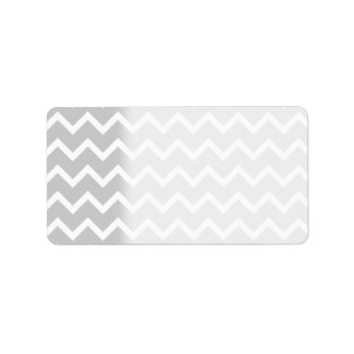 Etiqueta Bandas de Zigzag Gris y Blancas.