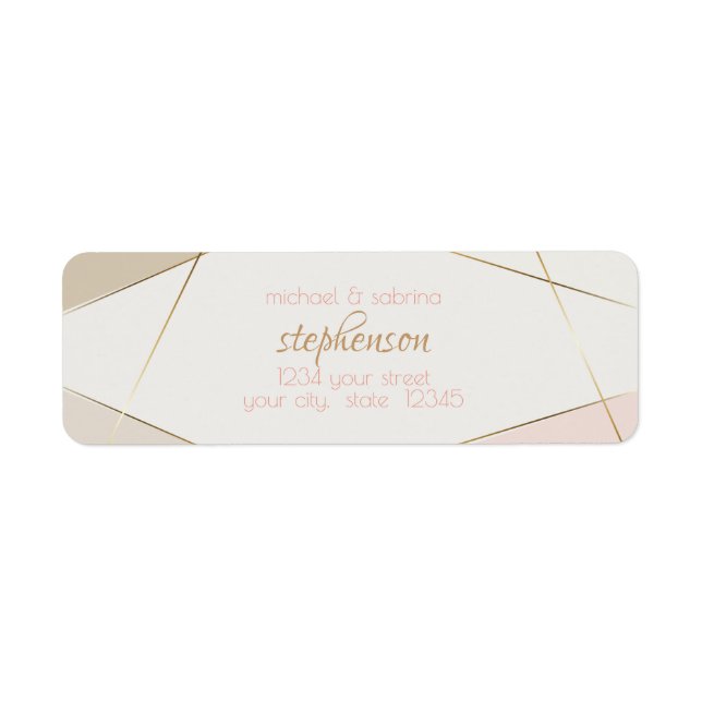 Etiqueta Bandas geométricas modernas contemporáneas Rubor S (Frente)