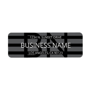 Etiqueta Bandas negras geométricas modernas y monograma