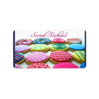 Etiqueta Bandeja de galletas Sweet 16
