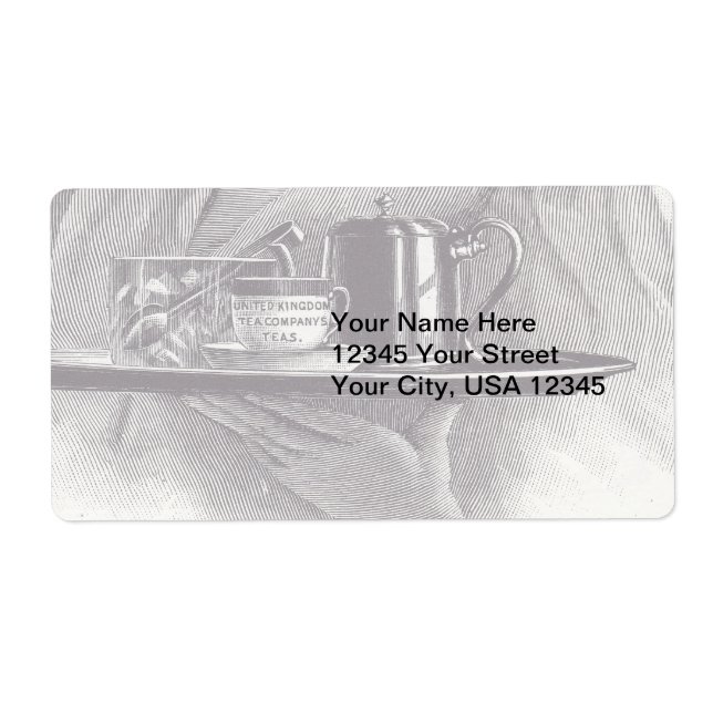 Etiqueta Bandeja de té de época (Frente)