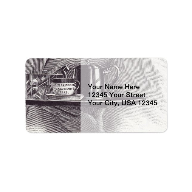 Etiqueta Bandeja de té de época (Frente)