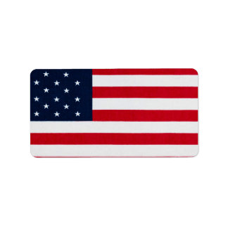 Etiqueta Bandera Americana Mágicamente Bandera