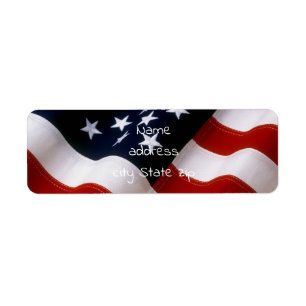 Etiqueta Bandera americana ondulada