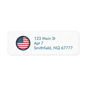 Etiqueta Bandera Americana Patriótica 