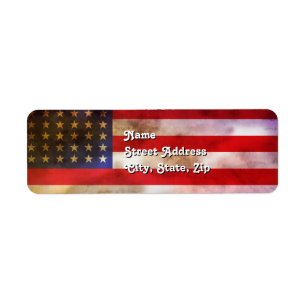 Etiqueta Bandera americana texturizada Grunge
