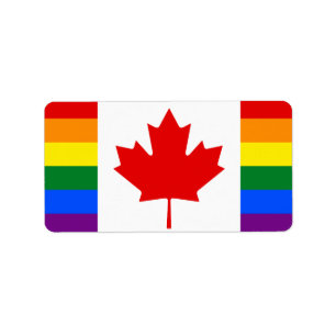 Etiqueta Bandera arcoiris de Canadá