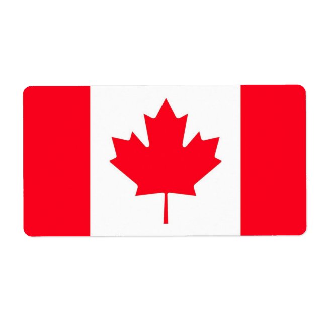 Etiqueta Bandera canadiense. CANADÁ. Envío  (Frente)