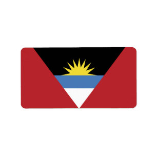 Etiqueta bandera de Antigua y Barbuda