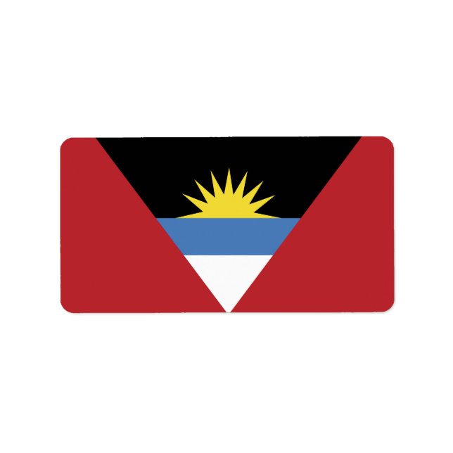Etiqueta Bandera de Antigua y Barbuda (Frente)