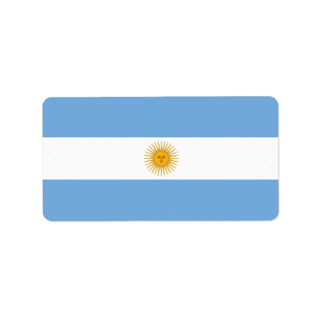 Etiqueta Bandera de Argentina (Frente)