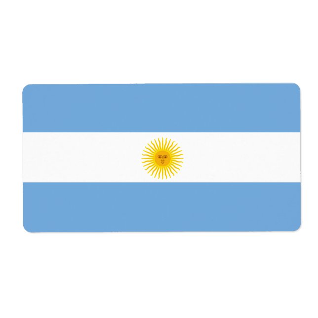 Etiqueta Bandera de Argentina (Frente)