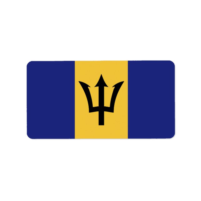 Etiqueta Bandera de Barbados (Frente)