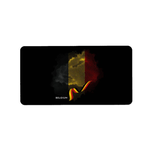 Etiqueta Bandera de Bélgica (Frente)