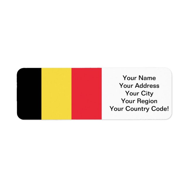 Etiqueta Bandera de Bélgica (Frente)