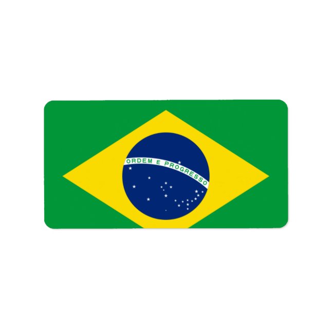 Etiqueta Bandera de Brasil (Frente)