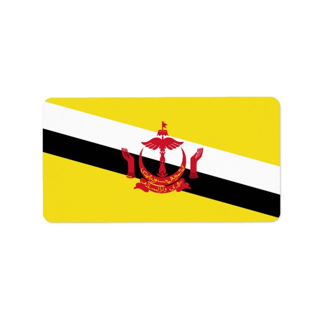 Etiqueta Bandera de Brunei (Frente)