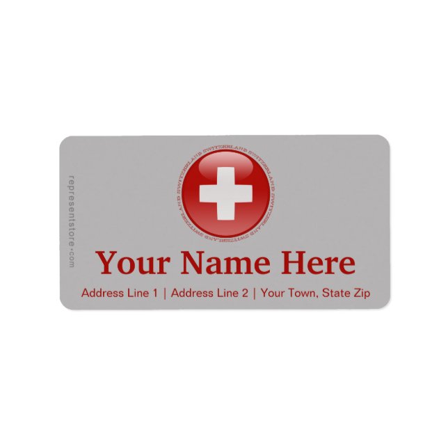 Etiqueta Bandera de burbujas de Suiza (Frente)