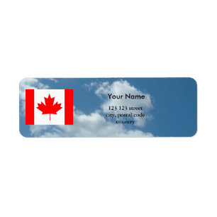 Etiqueta bandera de Canadá y cielo, crea tus propias etique