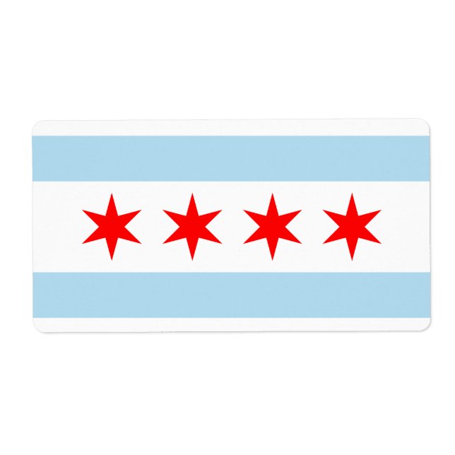 Etiqueta Bandera de Chicago (Frente)