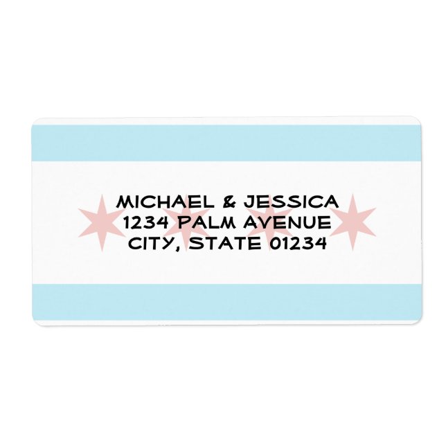 Etiqueta Bandera de Chicago (Frente)