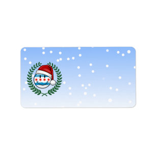 Etiqueta Bandera de Chicago con estilo de los navidades son