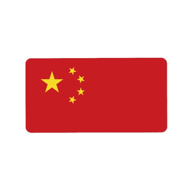 Etiqueta Bandera de China (Frente)