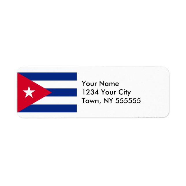 Etiqueta Bandera de Cuba (Frente)