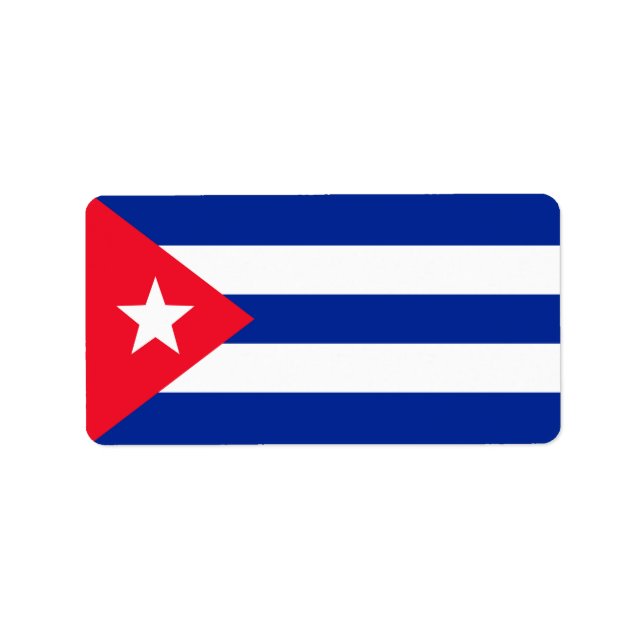 Etiqueta Bandera de Cuba (Frente)