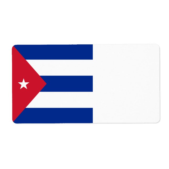 Etiqueta Bandera de Cuba (Frente)