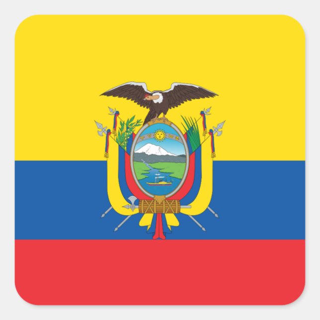 Etiqueta Bandera de Ecuador (Anverso)