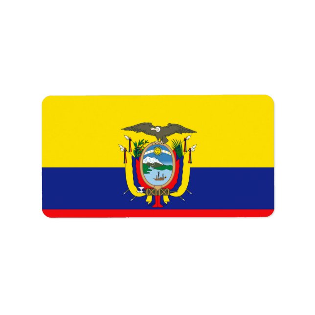 Etiqueta Bandera de Ecuador (Frente)
