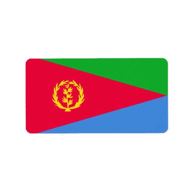 Etiqueta Bandera de Eritrea (Frente)