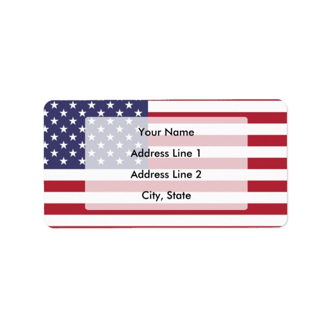 Etiqueta Bandera de Estados Unidos (Frente)