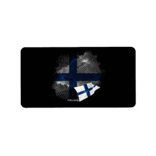 Etiqueta bandera de Finlandia