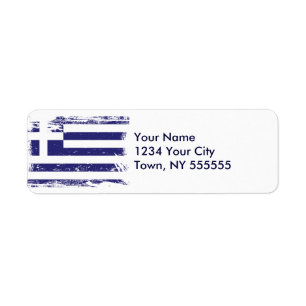 Etiqueta Bandera de Grecia del Grunge
