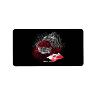 Etiqueta bandera de Groenlandia