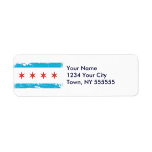 Etiqueta Bandera de Grunge Chicago
