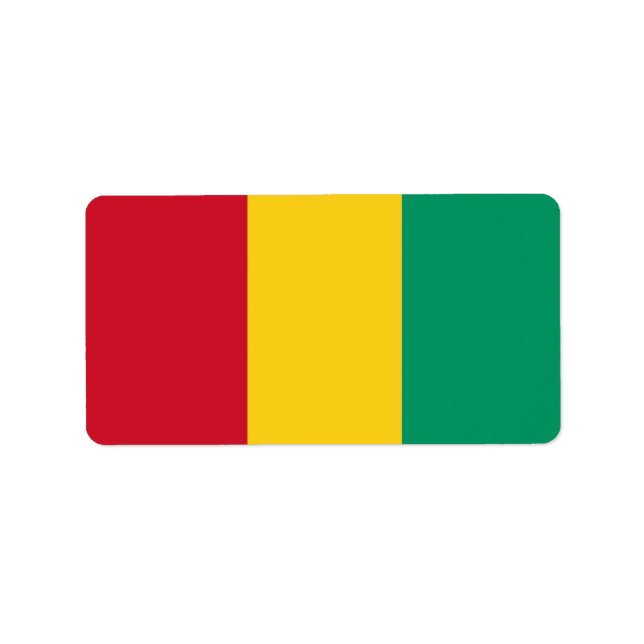 Etiqueta Bandera de Guinea (Frente)